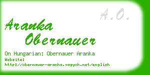 aranka obernauer business card